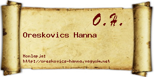Oreskovics Hanna névjegykártya